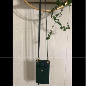 JW PEI. Quinn Phone Bag - Dark Green Croc